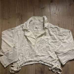We The Free Cream Textured Blouse